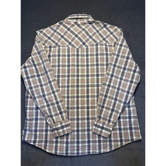 Wrangler 20X Competition Pearl Snap Long Sleeve Mens 2XL Western Gray/Orange - Picture 8 of 9